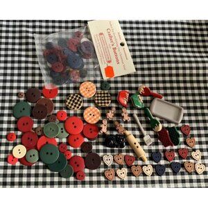 Cranston Collections Assorted Sewing & Craft Buttons Mixed Colors Holiday Theme